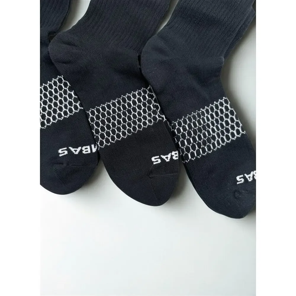 3 Pairs Bombas Black Quarter Socks Size Large 8-12 - Picture 2 of 3